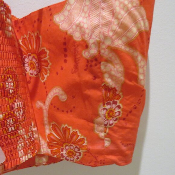 A.L.C. Arit Ruched Cropped Top Calla Multi Floral Paisley Red Boho Feminine NWT - Picture 12 of 14